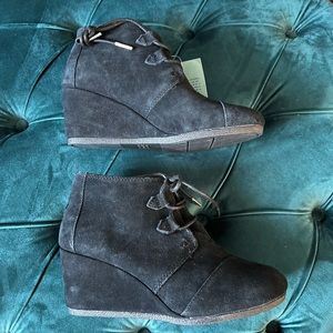 Toms Kala Ankle Booties, Black Suede, Women's 8.5 M